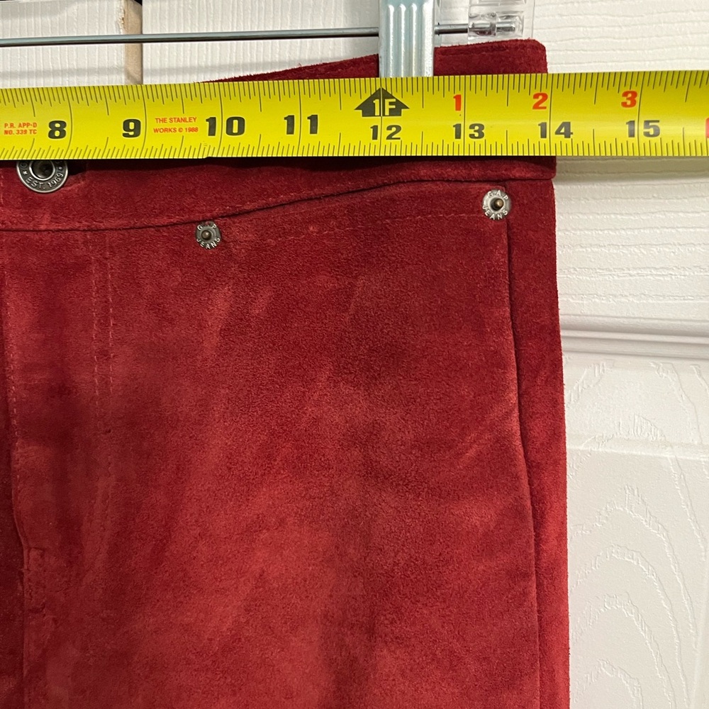 GAP Vintage‎ Y2K Red Suede Pencil Skirt Sz. M - Picture 3 of 11